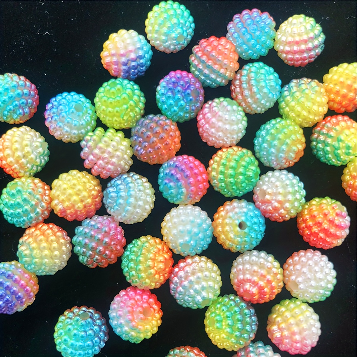 Colorful Bayberry Beads Round Loose Spacer Beads Fit Europe - Temu