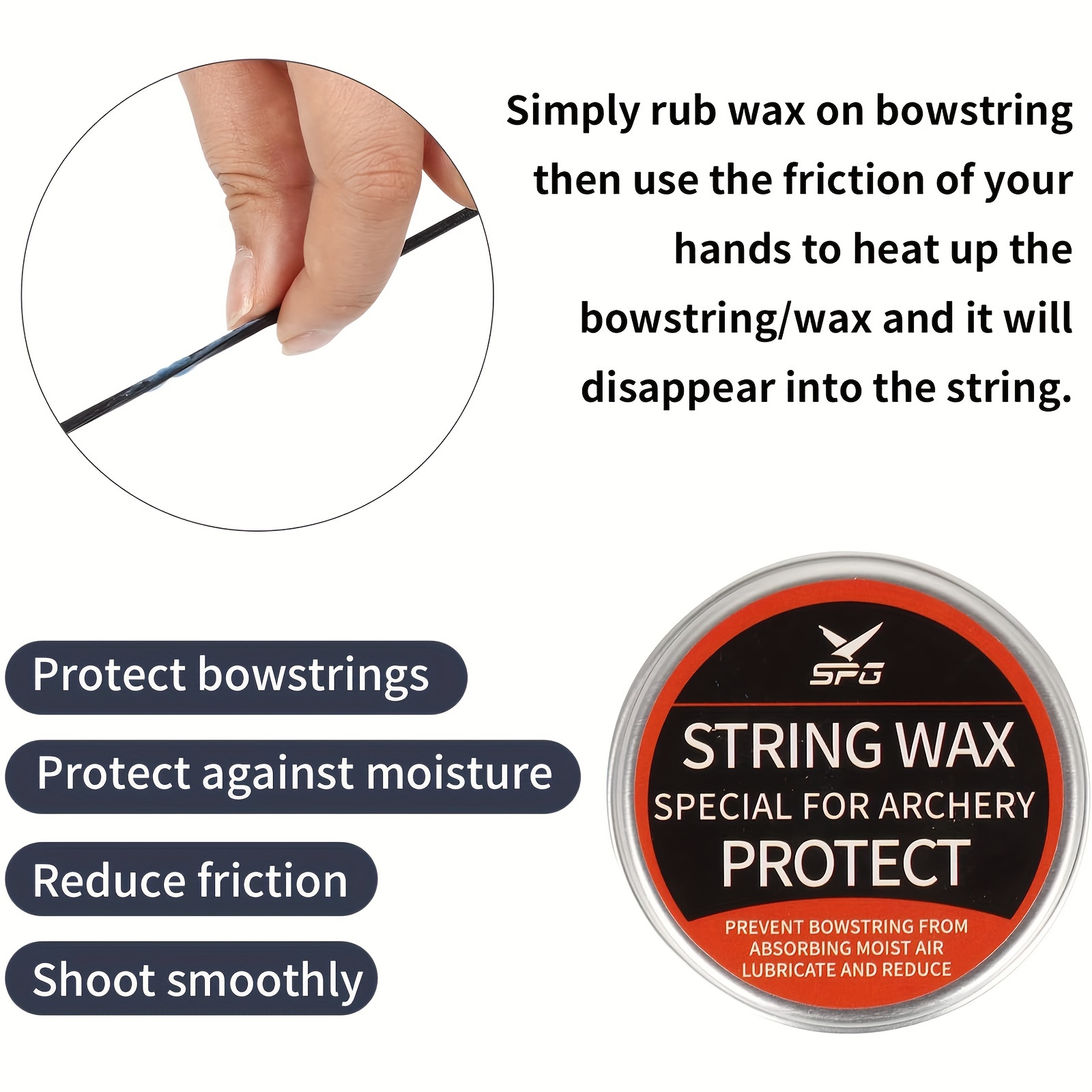 1Pc Archery Bow String Wax, Waterproof String Protective Wax, Bowstring Wax  For Crossbow Recurve Compound Bow