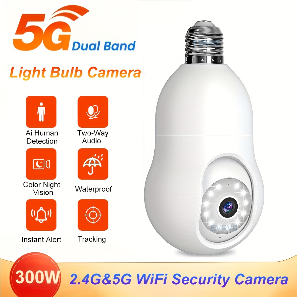 Wireless Light Bulb Security Camera Outdoor Cameras For Home - Temu