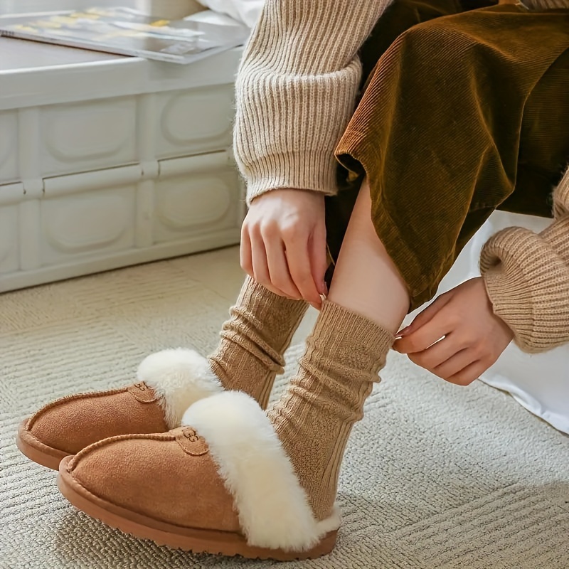 1 par de calcetines antideslizantes para mujer, calcetines cálidos