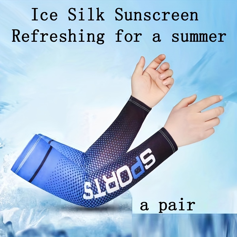 Plaid Sunscreen Gloves Ice Viscose Uv Protection Sleeves Long Arm  Protection Sleeves With Thumb Hole - Jewelry & Accessories - Temu