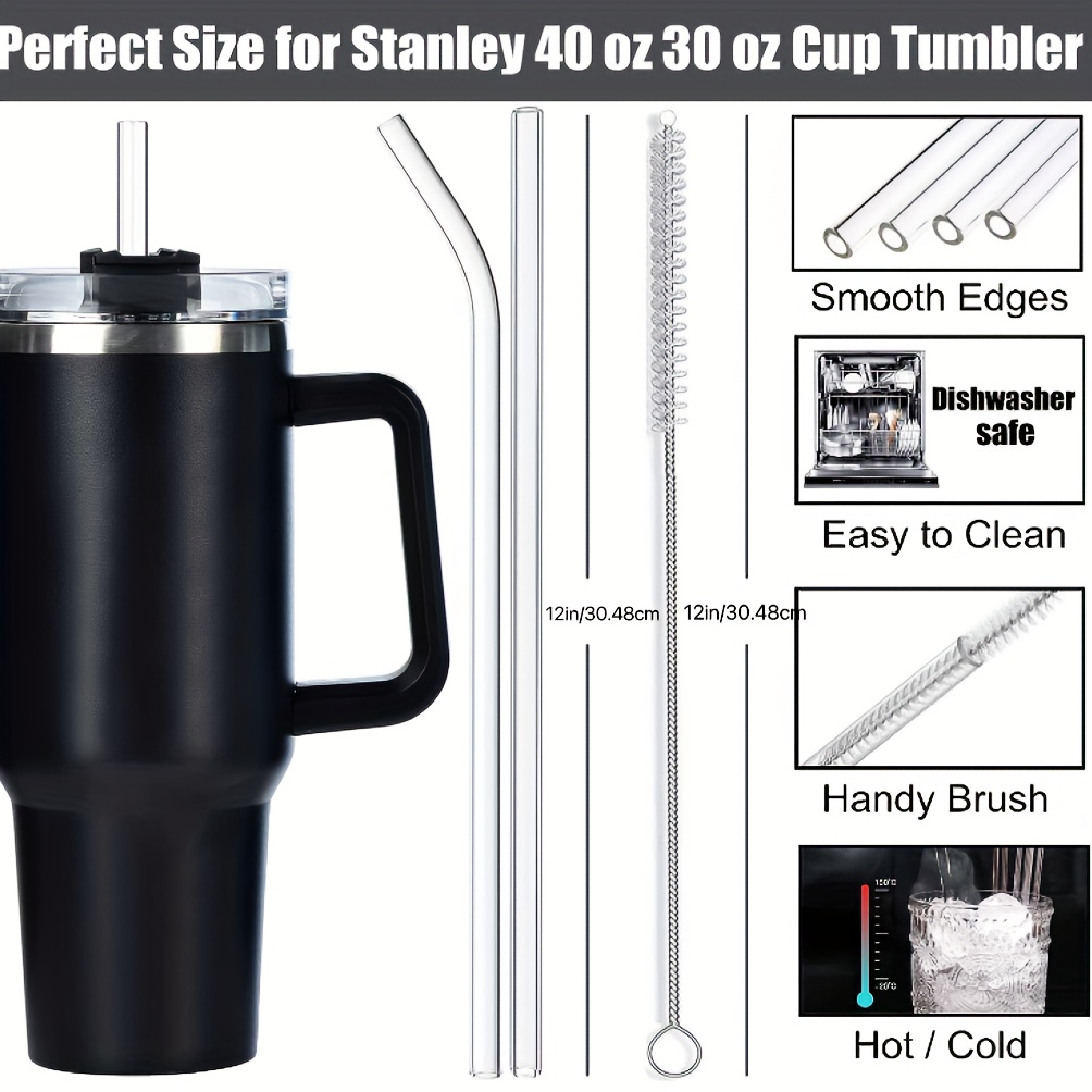 Straw, Replacement Glass Straws For Stanley Cup, Reusable Straws With 2 Cleaning  Brush Compatible With Stanley Stanley Cup Stanley, Straw For Milk Water  Cocktail Drinking, Chrismas Halloween Party Supplies - Temu Austria