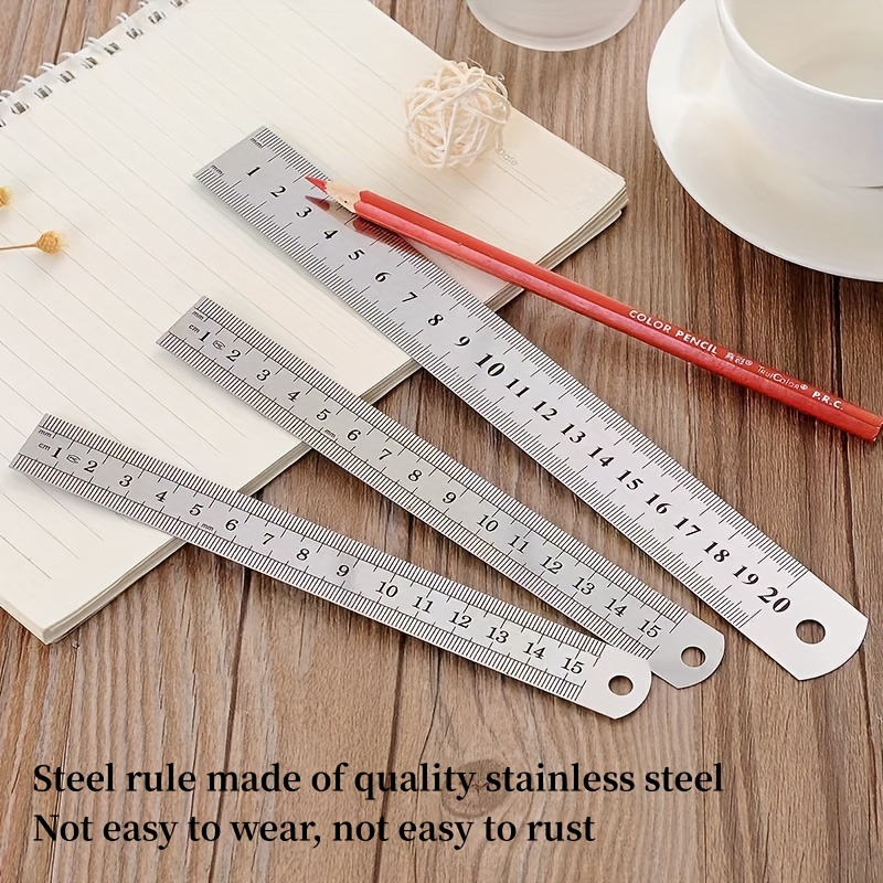 Wood Ruler 20cm 8 Inch 2 Scale Office Rulers Wooden Measuring Ruler 10pcs