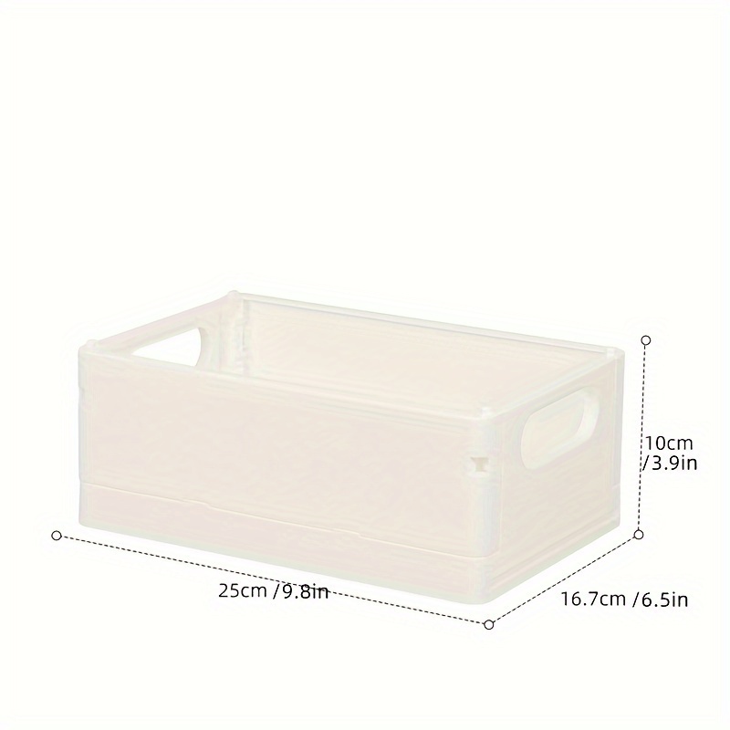 1pc Foldable Bathroom Storage Basket, Simple White Plastic Storage Box For  Bathroom