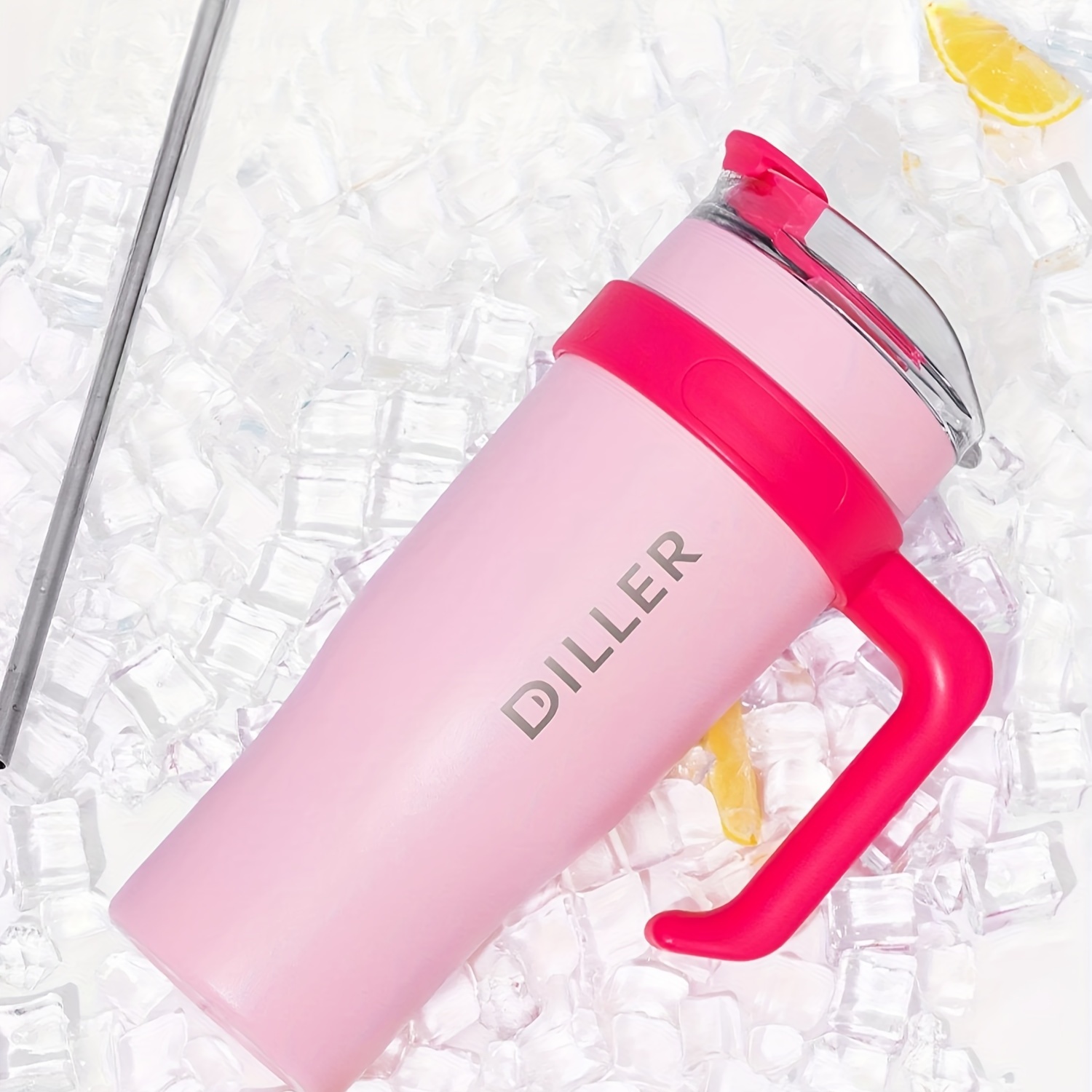 Tumbler With Lid, Stainless Steel Thermal Water Bottle With Handle