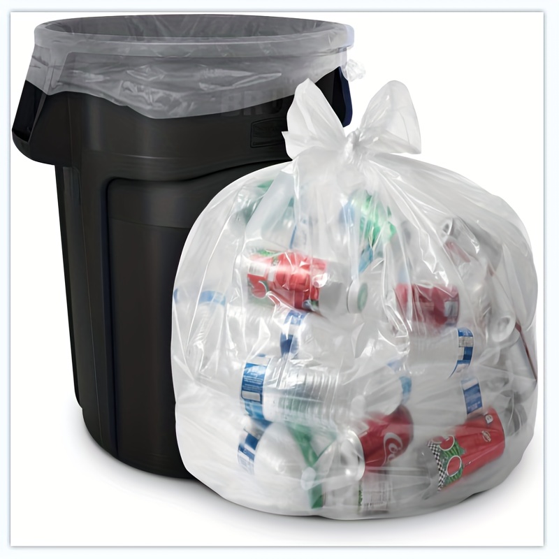 Bolsas de basura medianas de 8 galones de 30 litros, bolsas de basura  transparentes para cocina, bolsas de basura de plástico, bolsas de basura  de 6