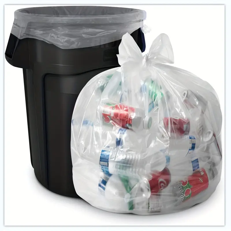 55-60 Gallon Transparent Garbage Bag - - Lined Clean Garbage Bag For  Contractor, Storage, And Outdoor Use - Temu