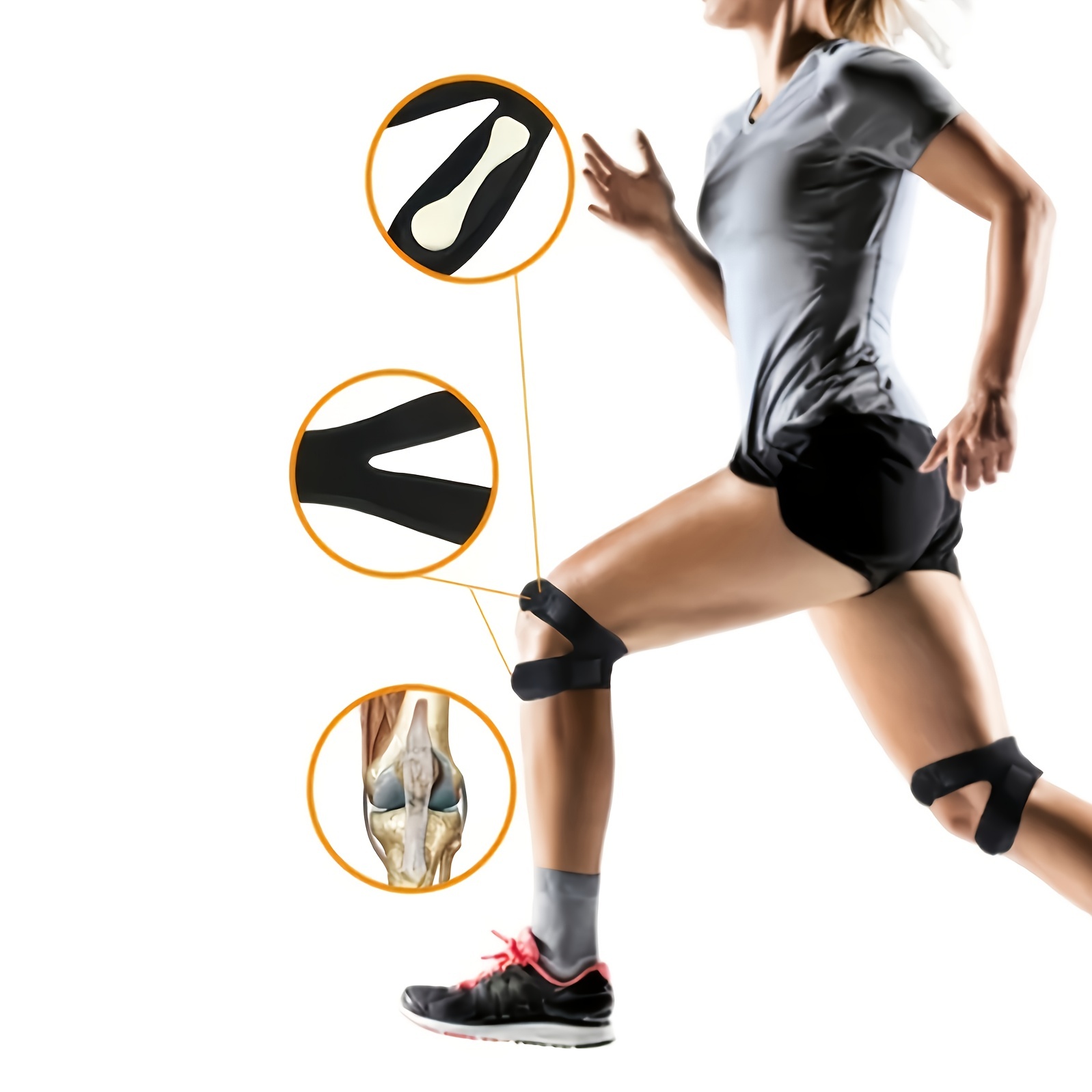 1pc Adjustable Knee Support Strap For Outdoor Fitness Breathable