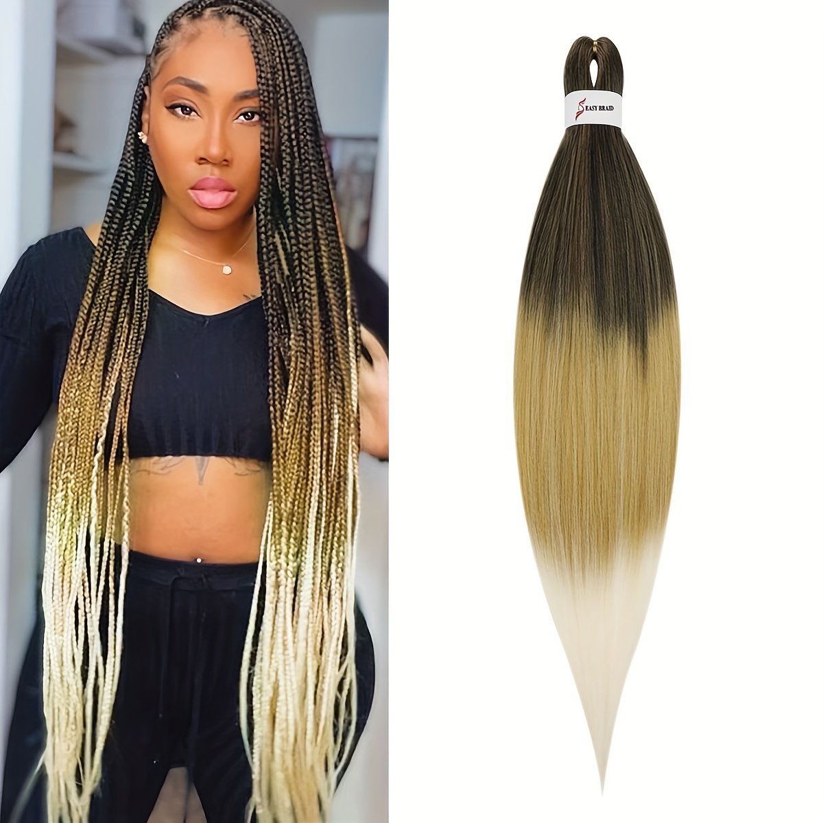 Pre stretched Braiding Hair silky Braid Hair Extensions Itch - Temu