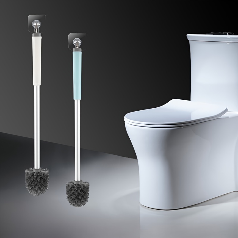 Brosse de toilette à Long manche en Silicone,tête de brosse de toilette en  forme de coquille,support sans angle mort,brosse de nettoyage murale - Type  01