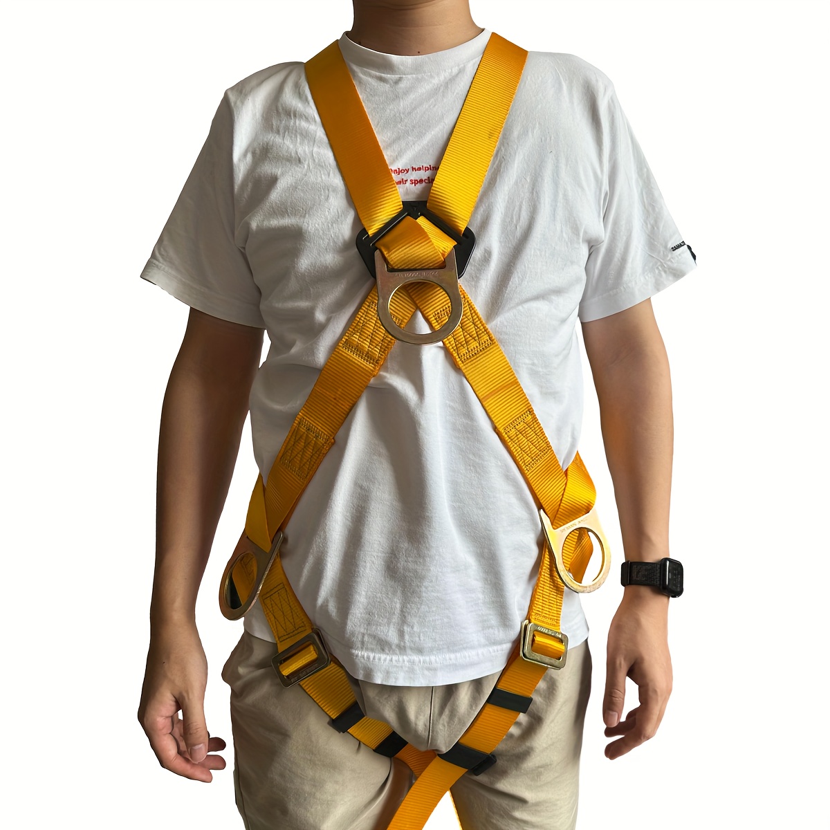 Safety Harness [4 HEAVY DUTY D-RINGS] Fall Protection Arrest Full Body  Roofing Harnesses