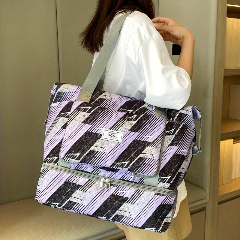 Large Capacity Travel Luggage Bag Niche Pattern Zipper Storage