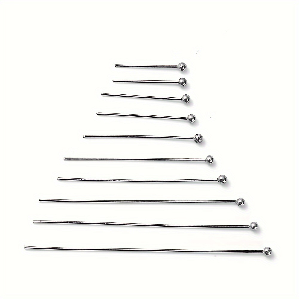 100pcs 15-50mm Stainless Steel Ball Head Pins For Making Bracelet Necklace Handmade Needles Jewelry Additions