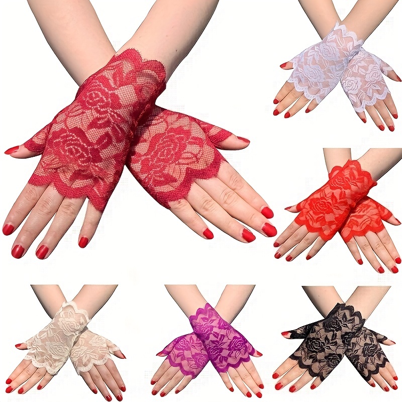 Long Lace Gloves Elegant Women Dress Accessories Spring - Temu Canada