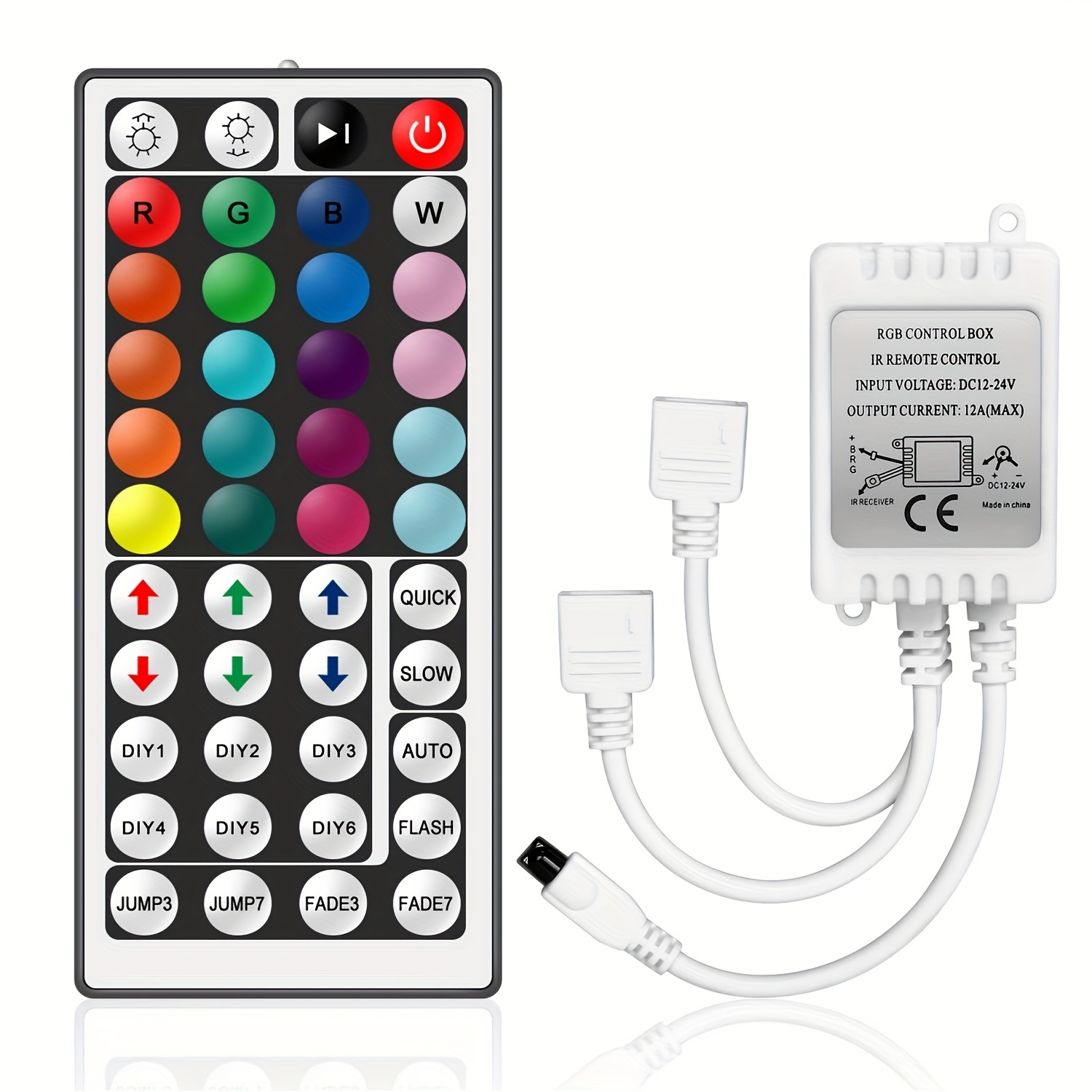 12V RGB LED Strip Light Controller, 44 Key – BrightNexLED