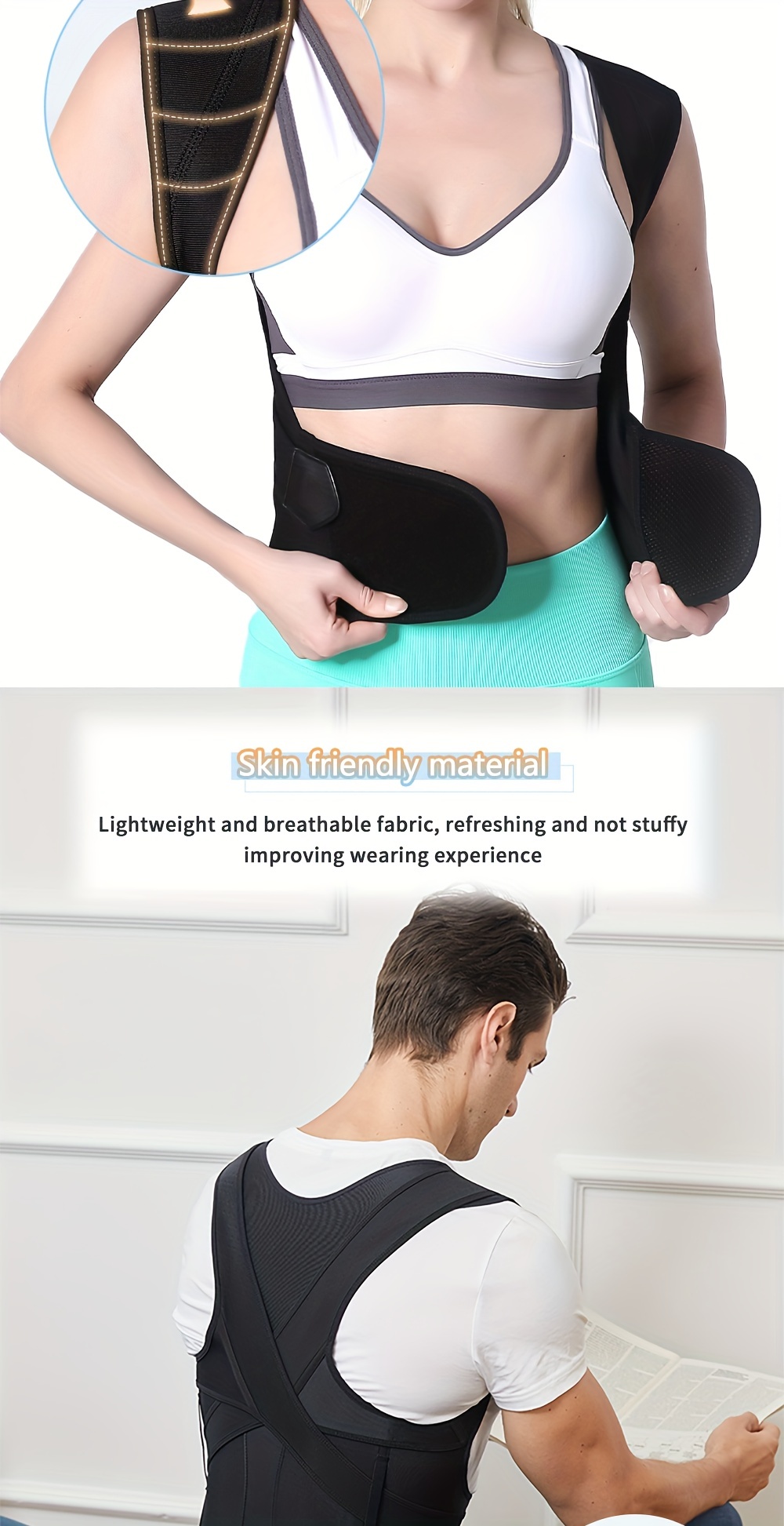 Posture Corrector For Women And Men Adjustable Upper Back Brace