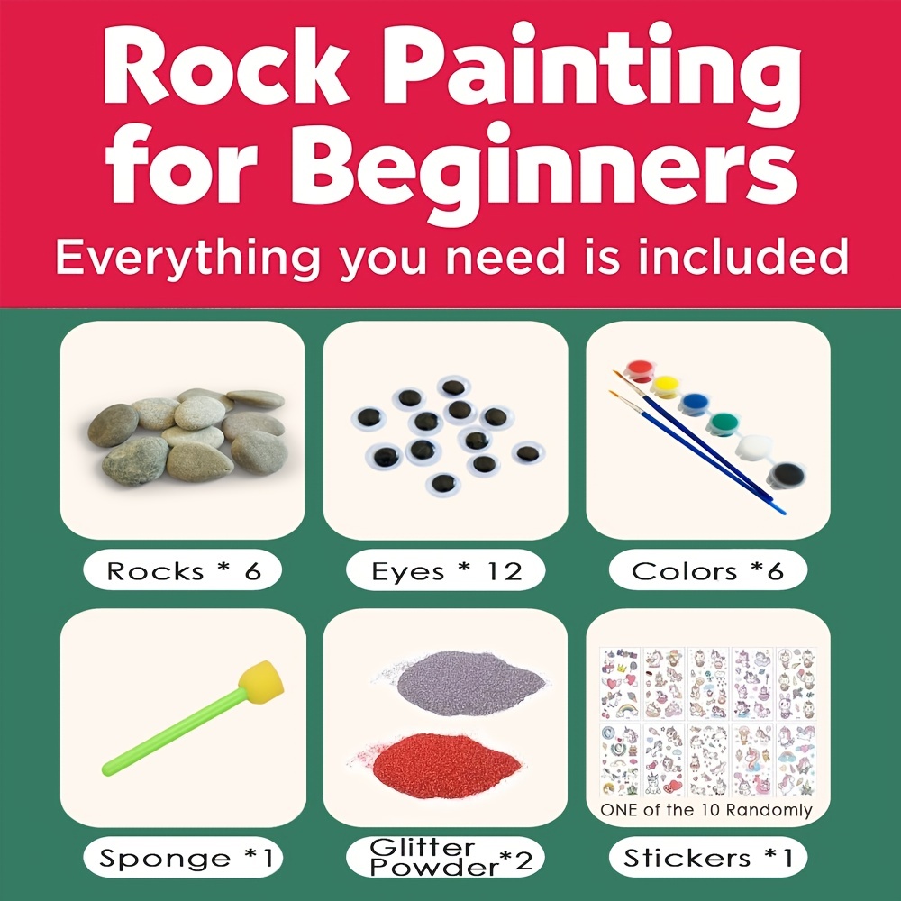  Rock Painting Kit for Kids - Arts and Crafts for Girls