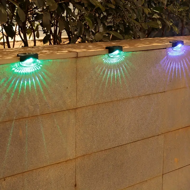 4pcs solar deck lights outdoor solar step lights waterproof led fence lighting for outside railing stairs yard details 7