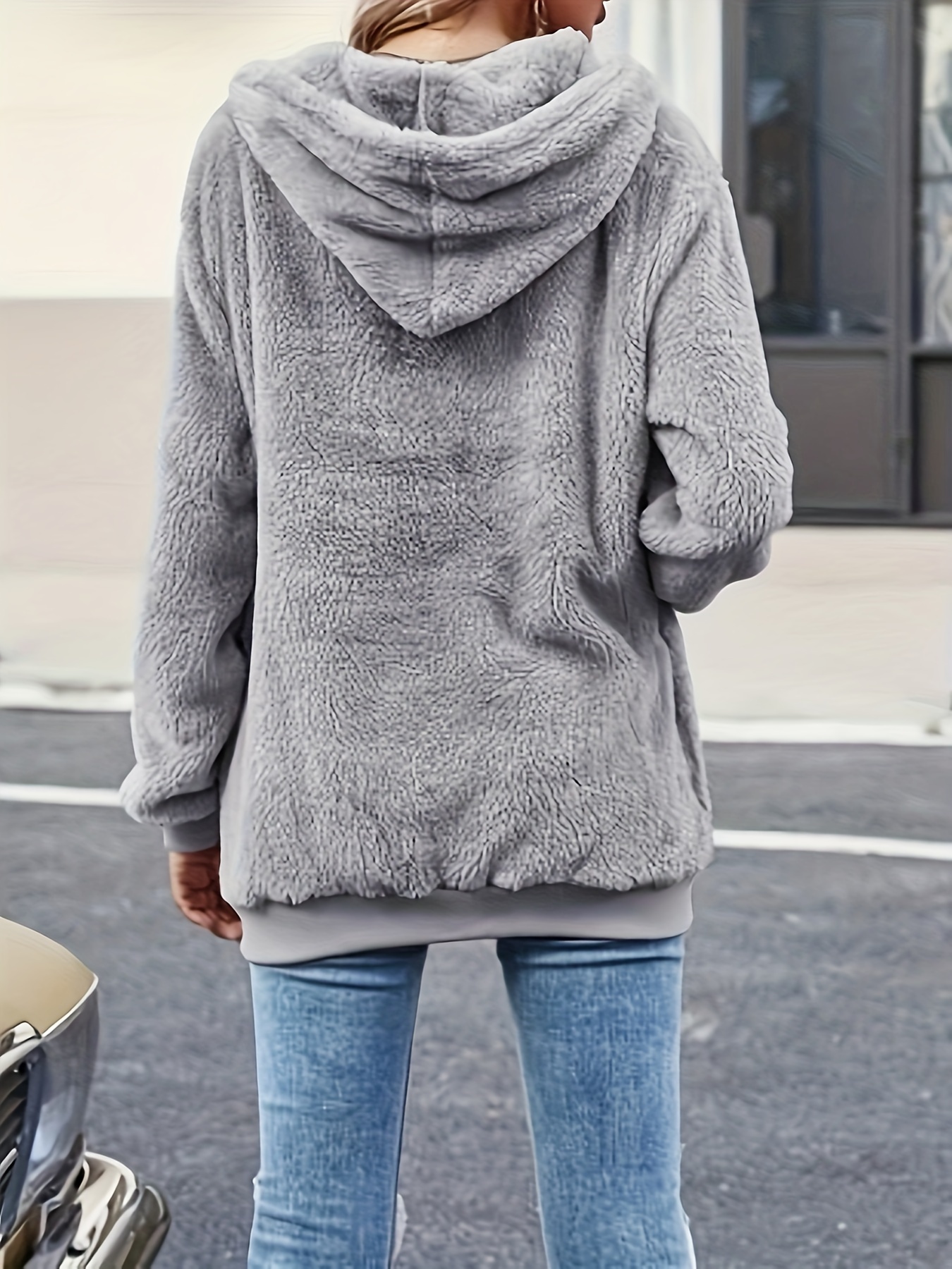 Womens Fleece Jacket Plus Size Hooded Sherpa Jacket Winter Warm Soft Teddy  Bear Coat Zip Up Hooded Sweatshirt S-5XL