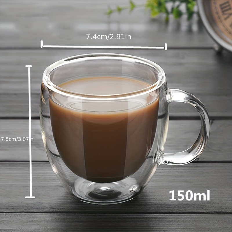Double Wall Glass Cups With Handle Creative Transparent - Temu