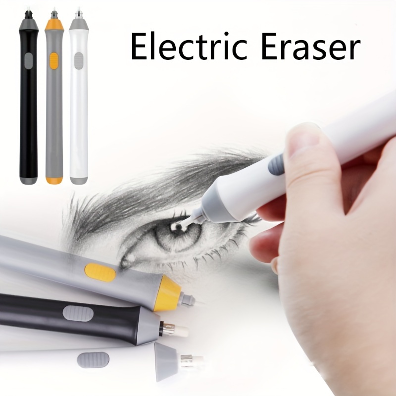 Borrador eléctrico, borrador automático a pilas con 22 recambios de  borrador para pintar, dibujar y dibujar (blanco)