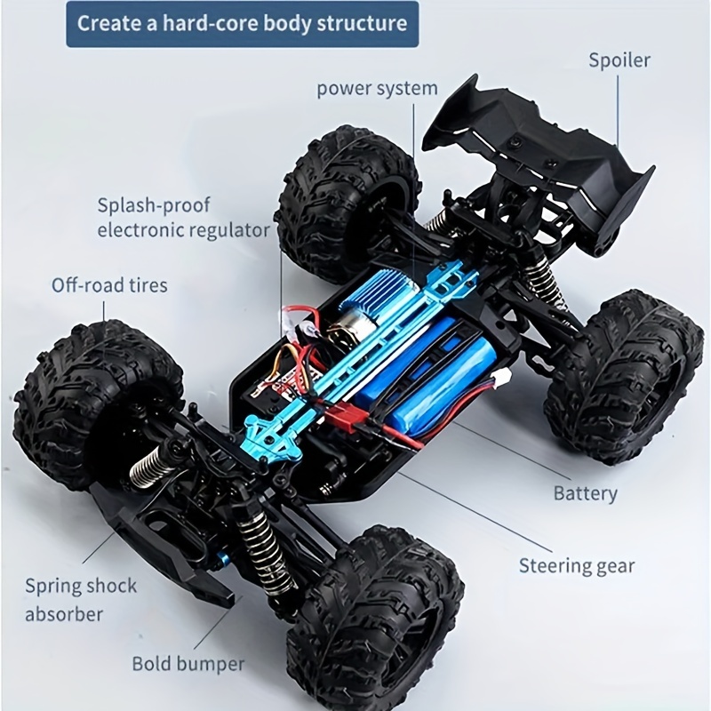 2023 New 1:16 Scale Large RC Cars 50km/h High Speed RC Cars Toys for Boys  Remote Control Car 2.4G 4WD Off Road Monster Truck
