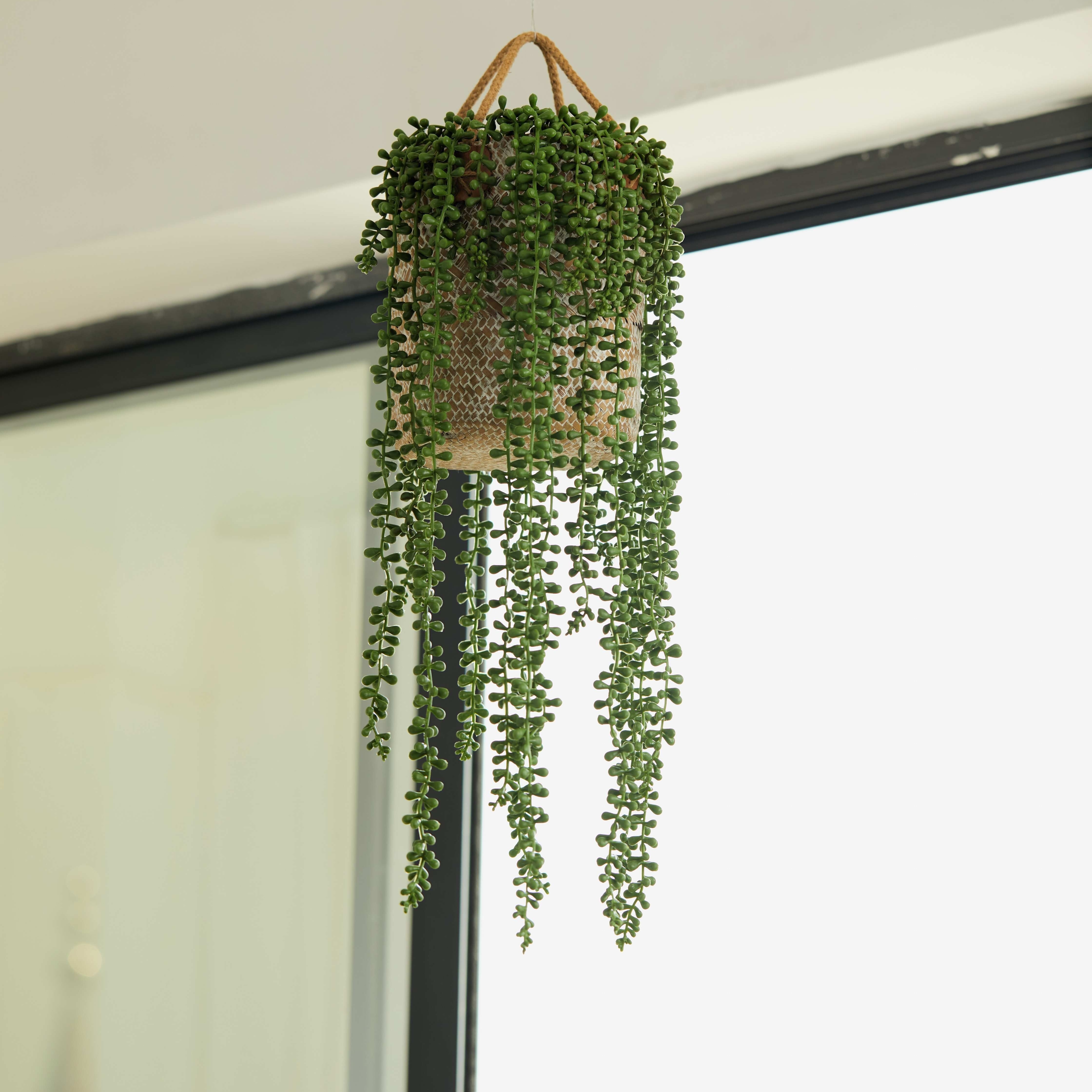 4pcs Artificial Succulents Hanging Plants Fake String of Pearls