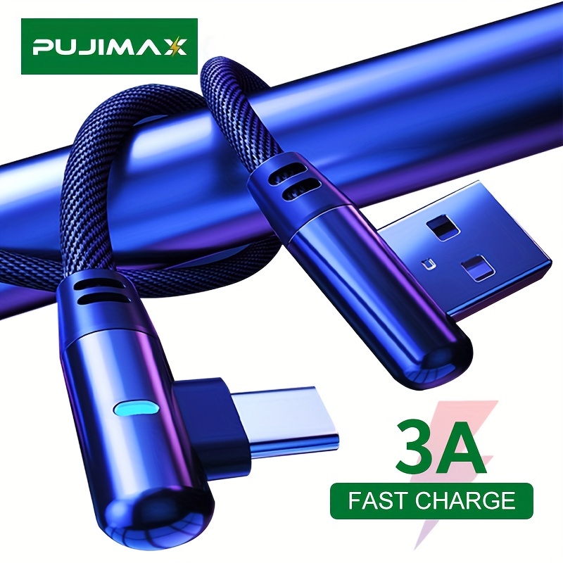 Cable de carga múltiple de 1 pie, cargador múltiple corto trenzado 3 en 1,  cable USB múltiple universal con puertos USB tipo C/micro USB/iluminación