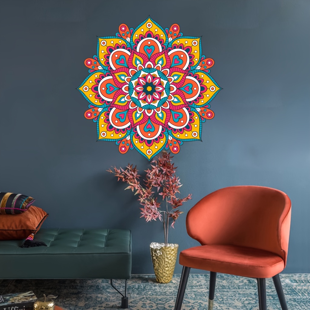 Mandala Wall Decal Boho Mandala Wall Sticker Hippie Mandala - Temu