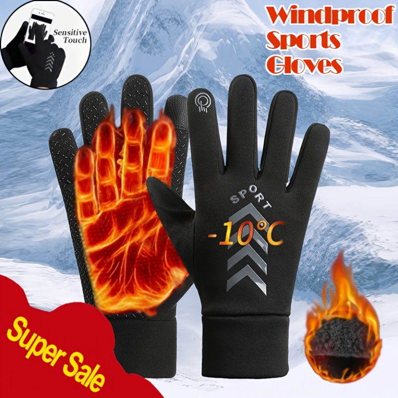 Guantes de invierno para hombres y mujeres, guantes de ciclismo para  pantalla táctil, resistentes al viento, guantes de ciclismo para conducir,  esquí