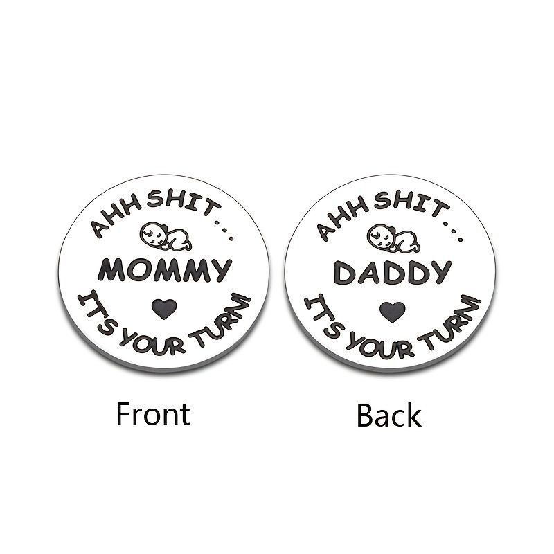 1pc Gift For Dad Mom Decision Coins Funny New Parents Pregnancy Gift First  Time Daddy Mummy To Be Christmas Birthday Father's Mother's Day Coin For  Husband Wife Double Sided - Home &