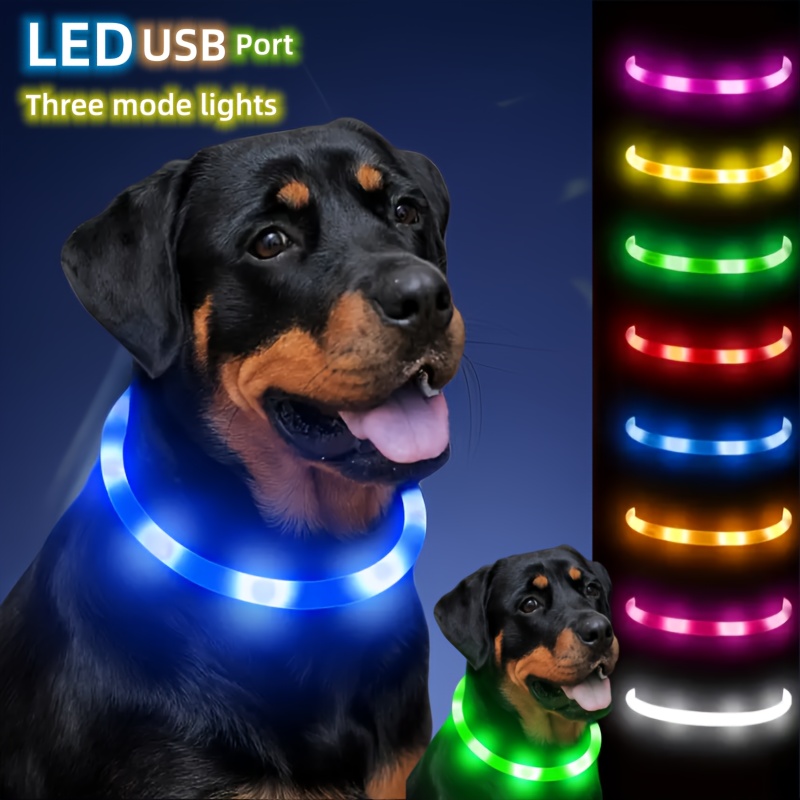 Collier lumineux 3 couleurs pour chien RGB LIGHT COLLAR