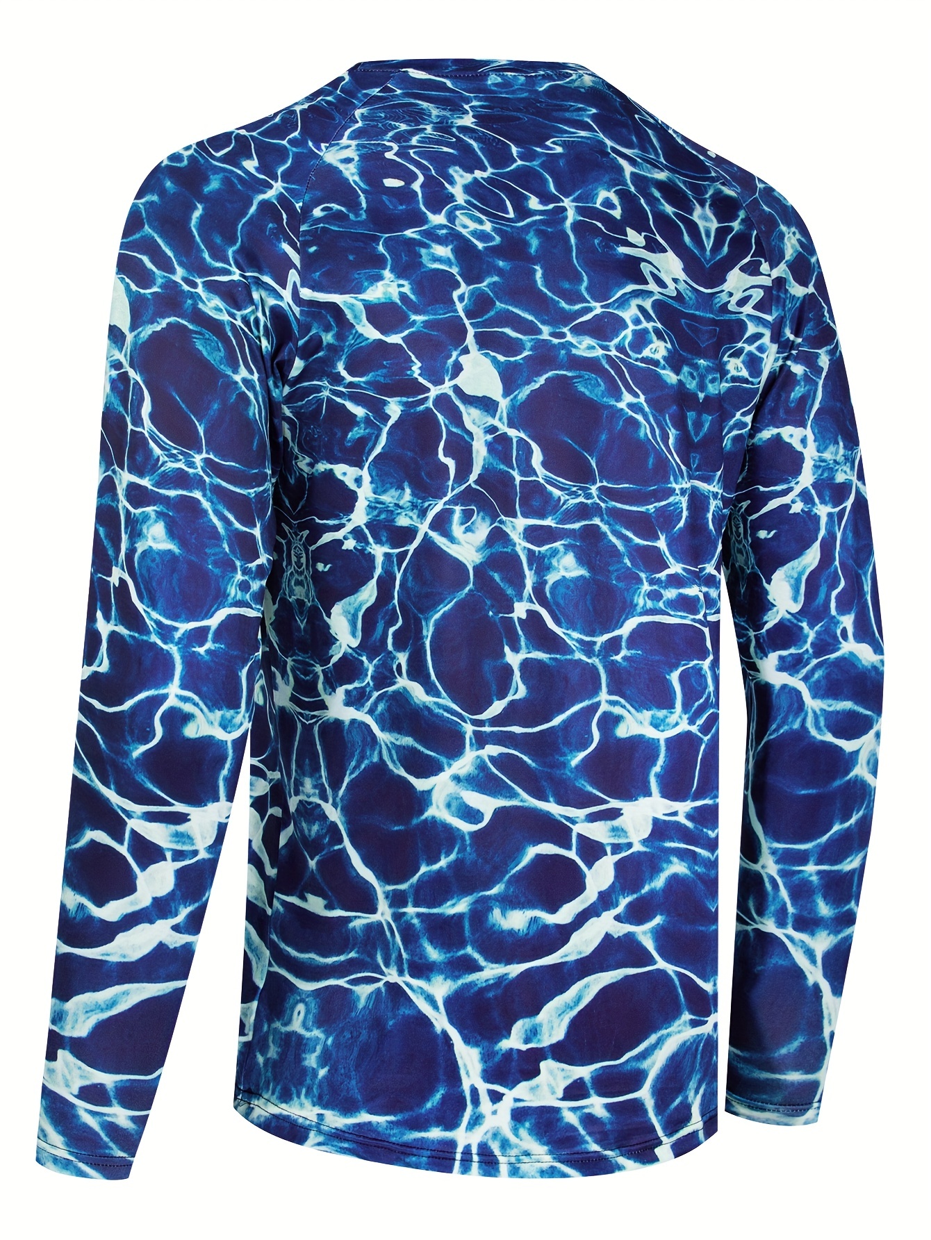 Ripple Pattern Men's Long Sleeve Sunscreen Breathable Round - Temu