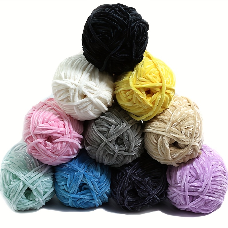 Knitting Yarn, Rolls Large Yarn Skeins,Crochet Yarn, 1 Roll 100g Handmade  Crochet Thread Good Toughness Polyester Bright-Colored Knitting Cotton Yarn
