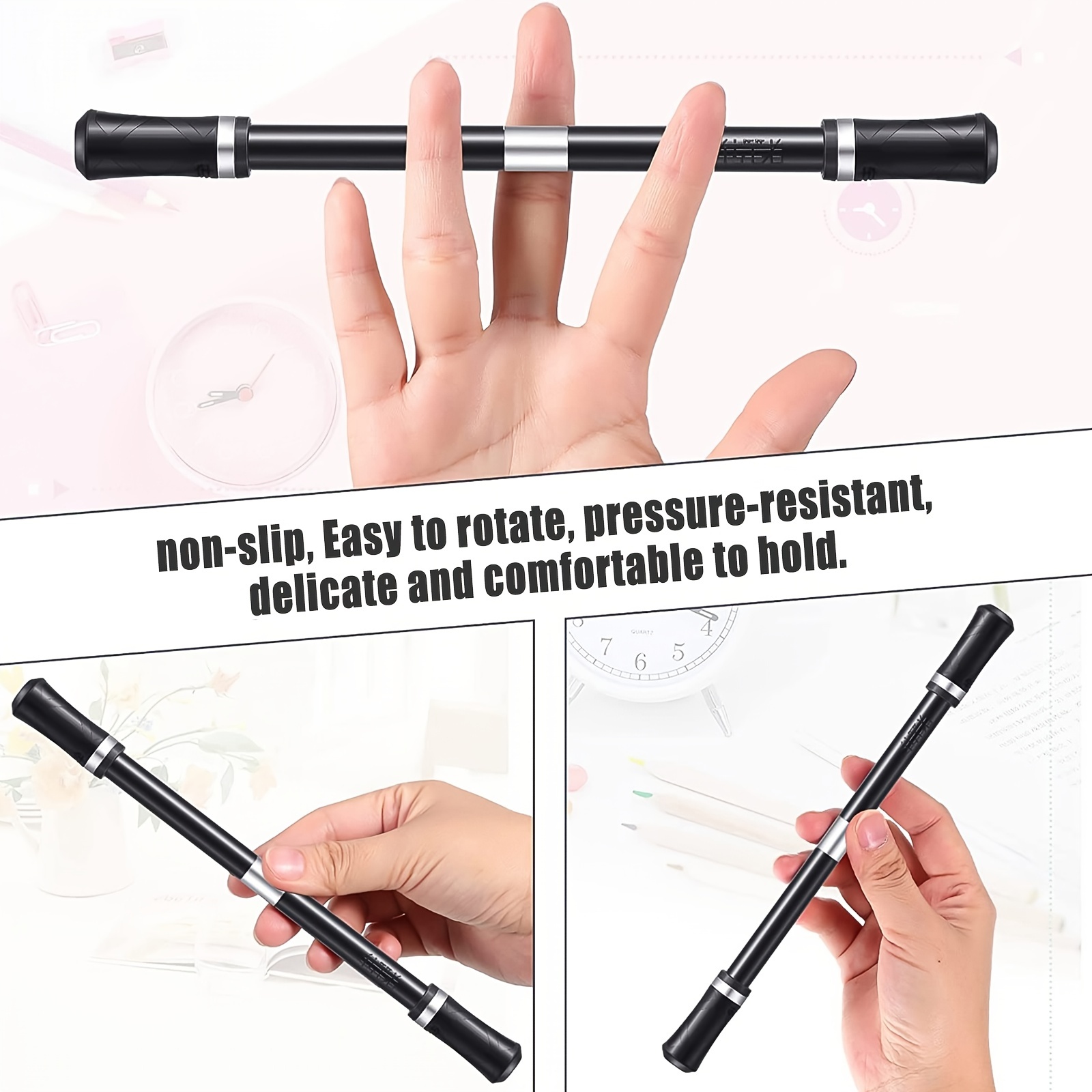 4 Pieces Spinner Pen Finger Pen Rotating Gaming Gel Pens Flying