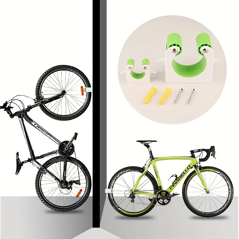  DIRZA Soporte de pared para bicicleta con bandeja para  neumáticos, estante vertical para almacenamiento de bicicletas para  interiores, garaje, cobertizo, fácil de instalar, ideal para colgar  bicicletas de carretera, montaña o
