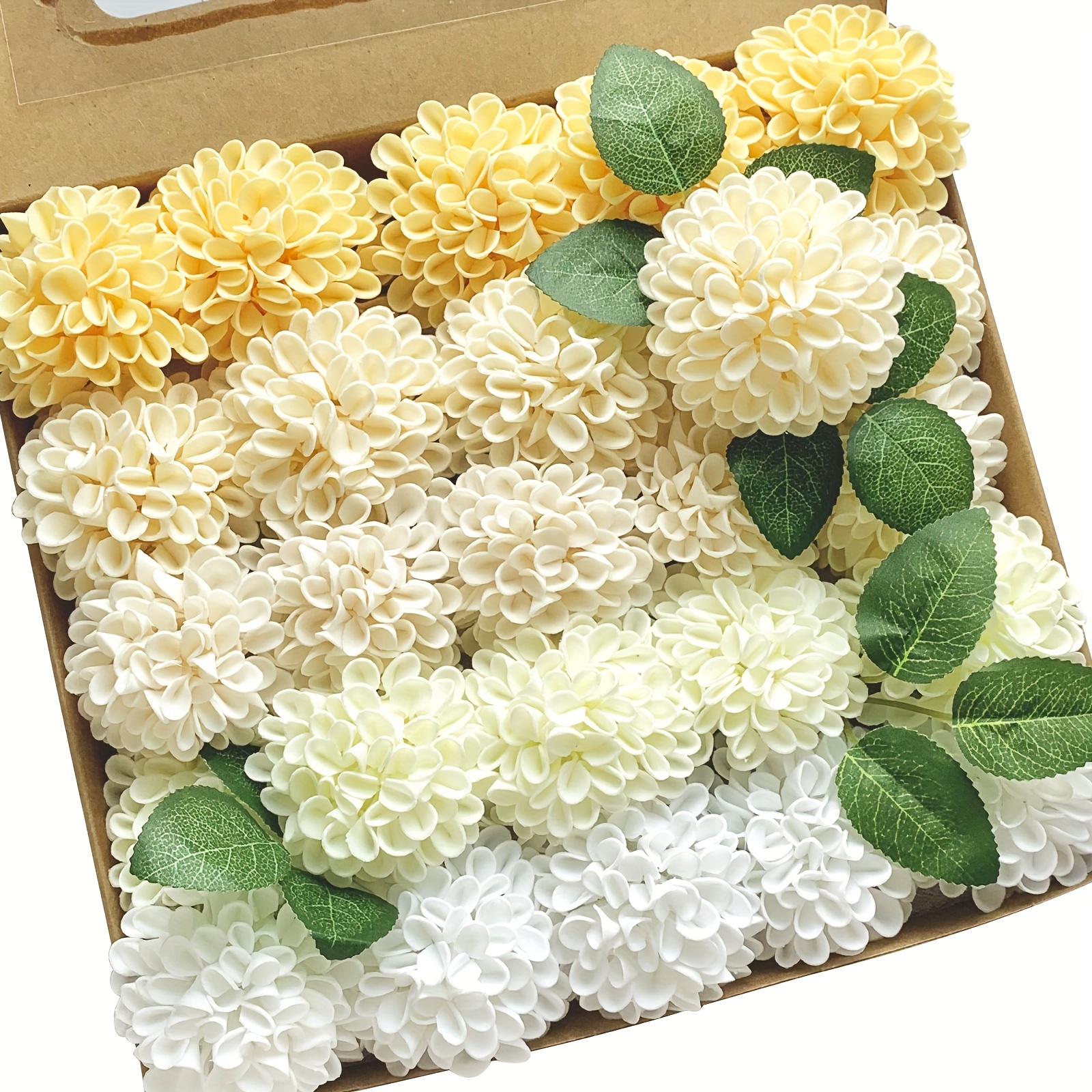 Artificial Coral Dahlia Flowers, Premium Faux Flowers