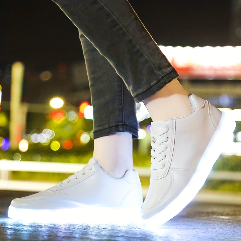 Fiber Optic LED Light Up Skate Shoes For Men, Lightweight Sneakers USB  Charging Glowing Party Shoes