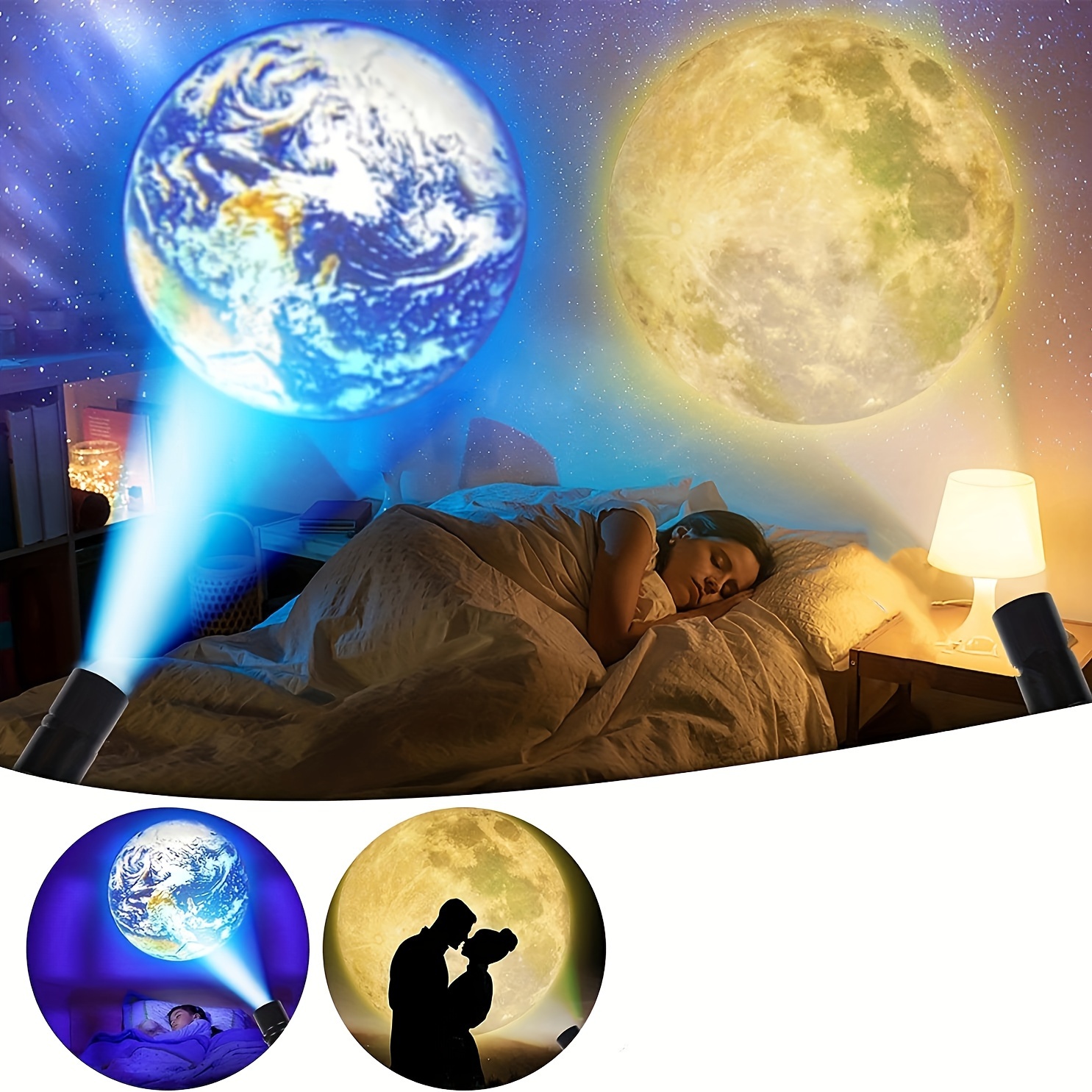 Terre Lune Lampe de Projection Star Projecteur Planète Arrière-plan  Atmosphère Led Veilleuse Pour Enfants Chambre Mur Dcor