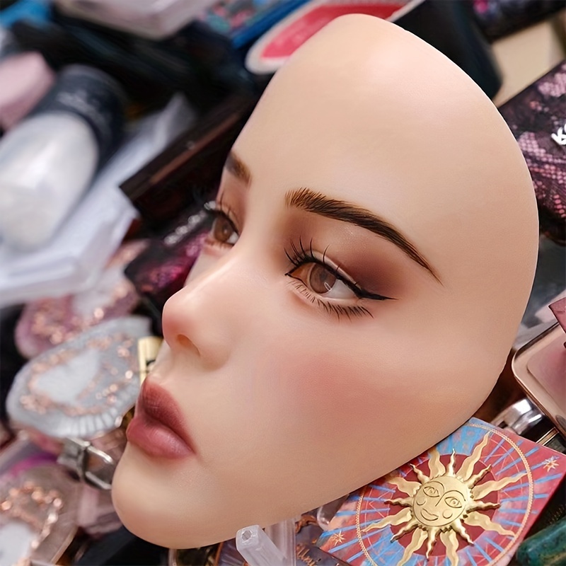 Makeup Practice Face Board Soft Touch Mannequin Training Head for Eyeliner  Simulation