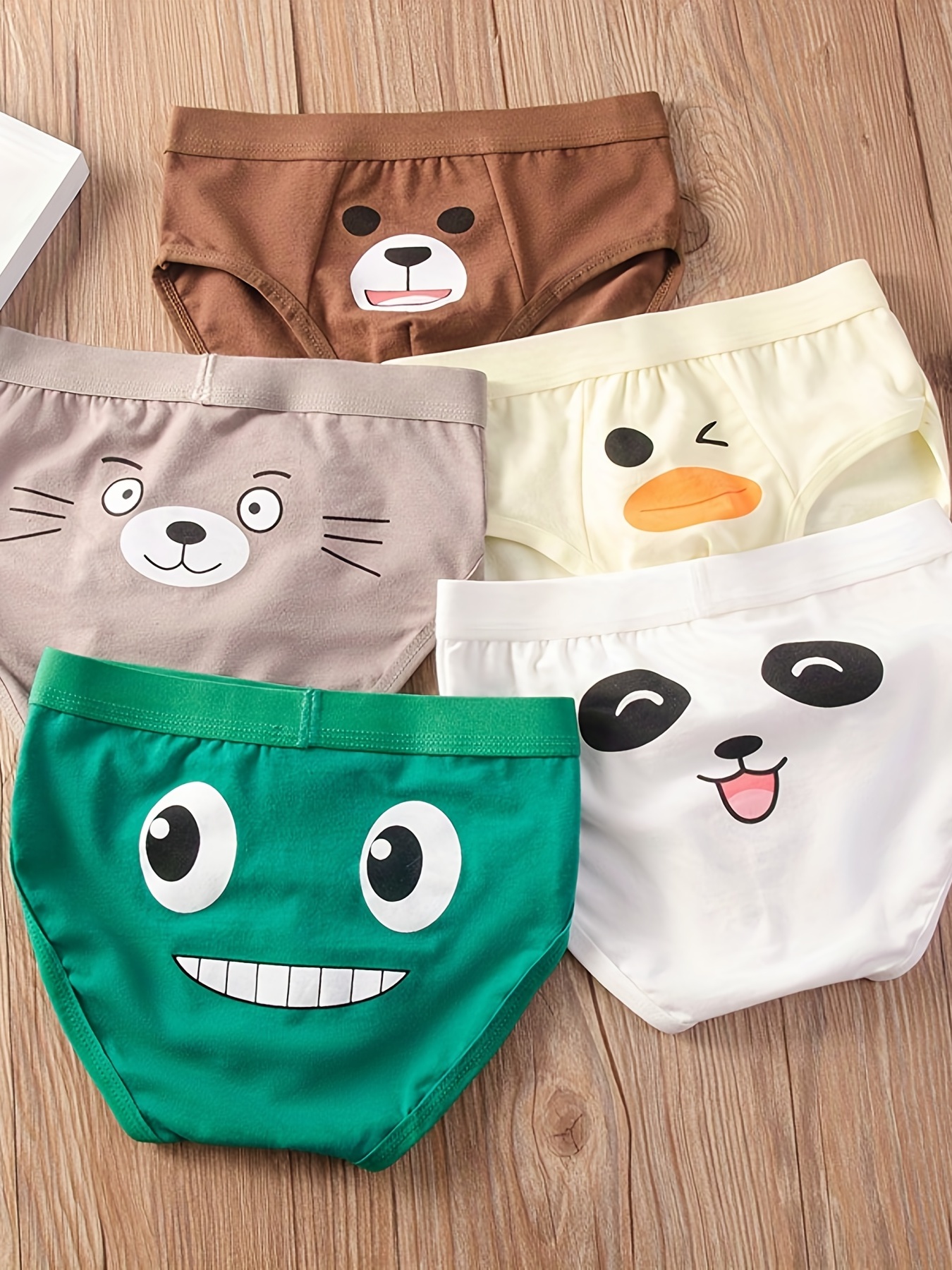 Toddler Girls Cotton Briefs Multiple Colors Cartoon Print - Temu