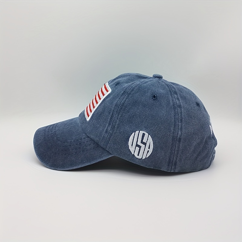 Sunshade Adjustable Baseball Cap with American Flag Embroidered