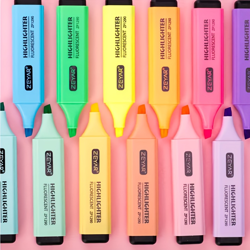 Colorful Highlighter Set Chisel Tip Markers With Quick - Temu