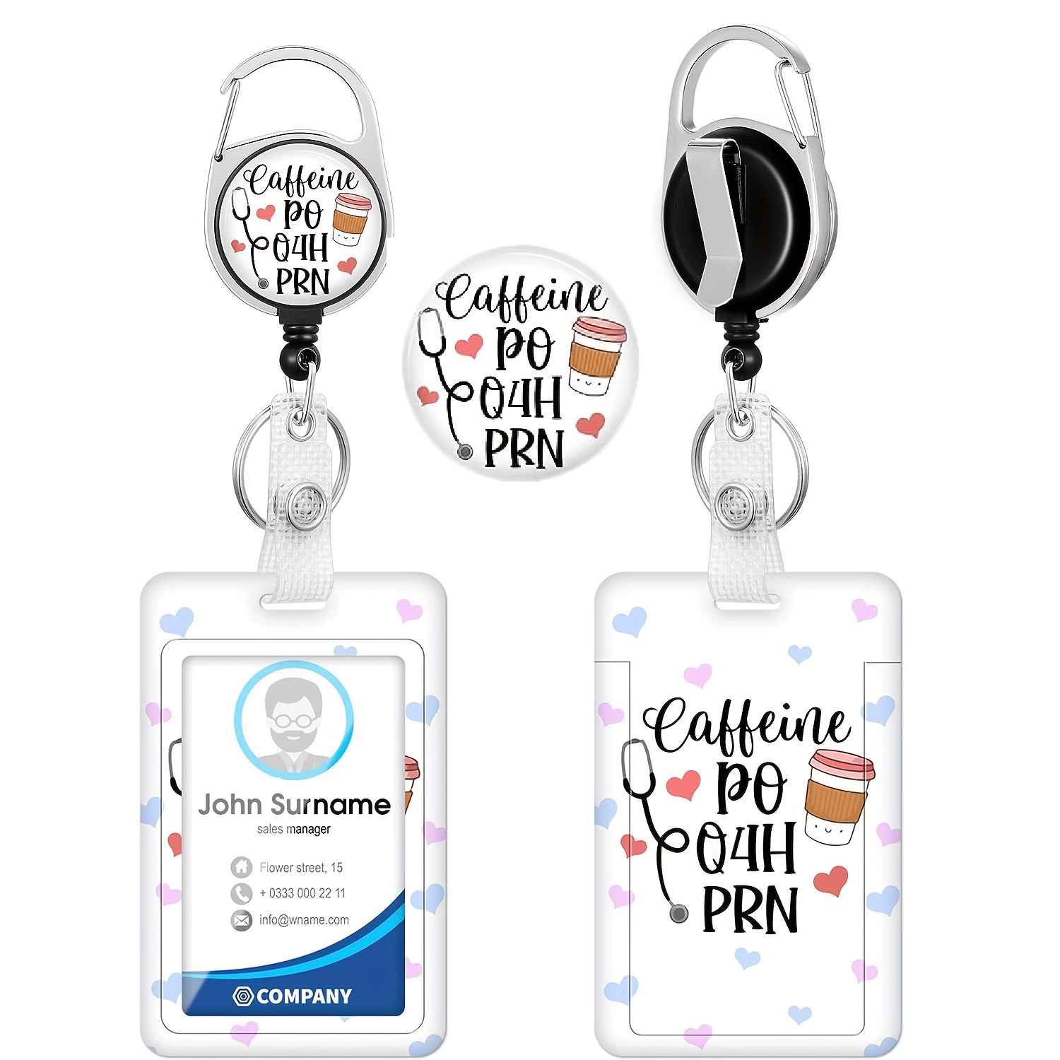 Plifal Badge Holder with Retractable Reel, Funny Fun ID Name Tag Work Badge Clip Heavy Duty Vertical Card Protector for Work Office Nurse Medical