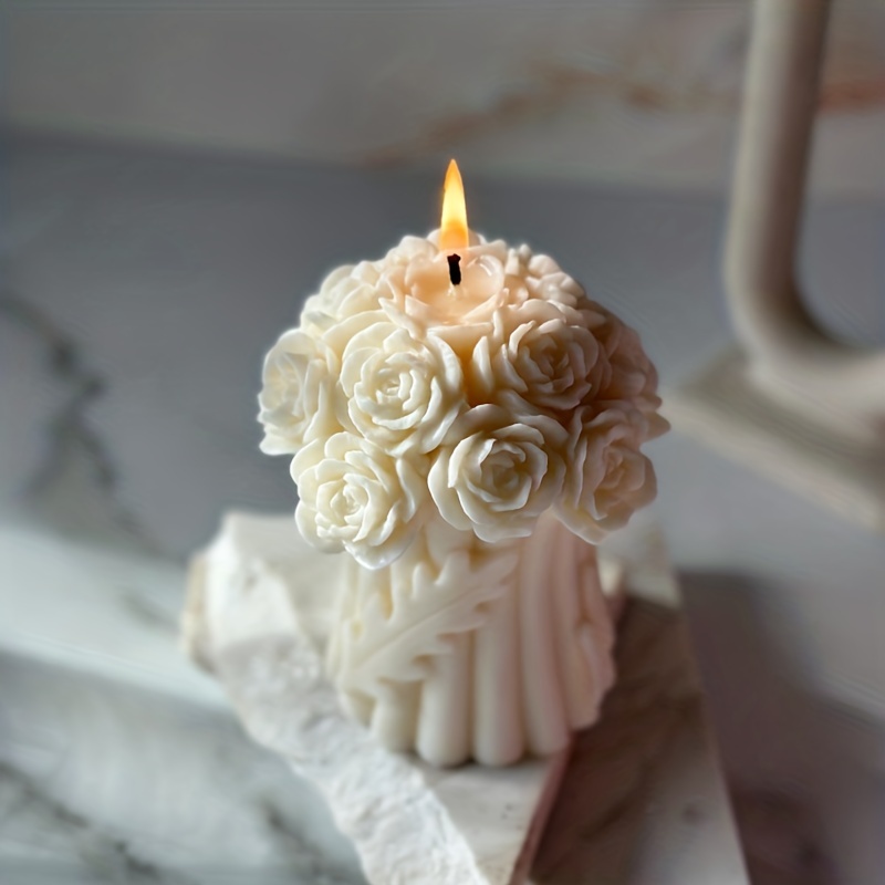 Flower Bouquet Candle Mold - 3D Rose Bouquet Candle Molds
