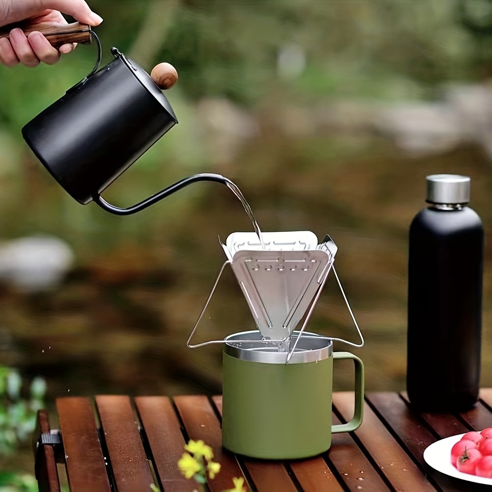 Folding Hand Brewed Coffee Filter Coffee Dripper Cone For Drip Coffee And  Tea With Stainless Steel Holder No Filter Paper For Rv Outdoor Camping  Picnic Office Travel Coffee Maker Coffee Bar Accessories