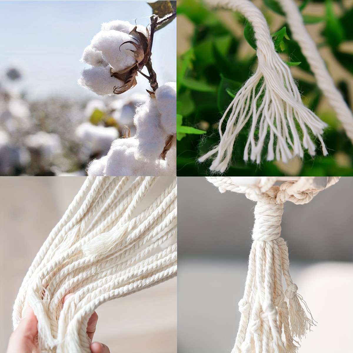 Thick Twist Rope Natural Cotton Soft Stainless Rope Handmade - Temu