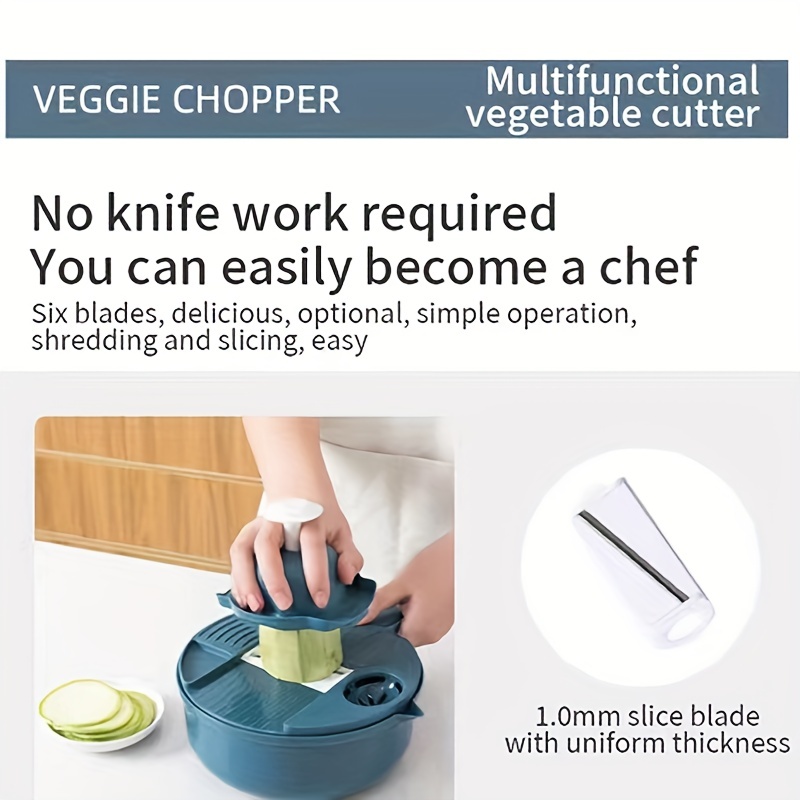 Kitchen Multifunctional Vegetable Cutter with Drainage Basket