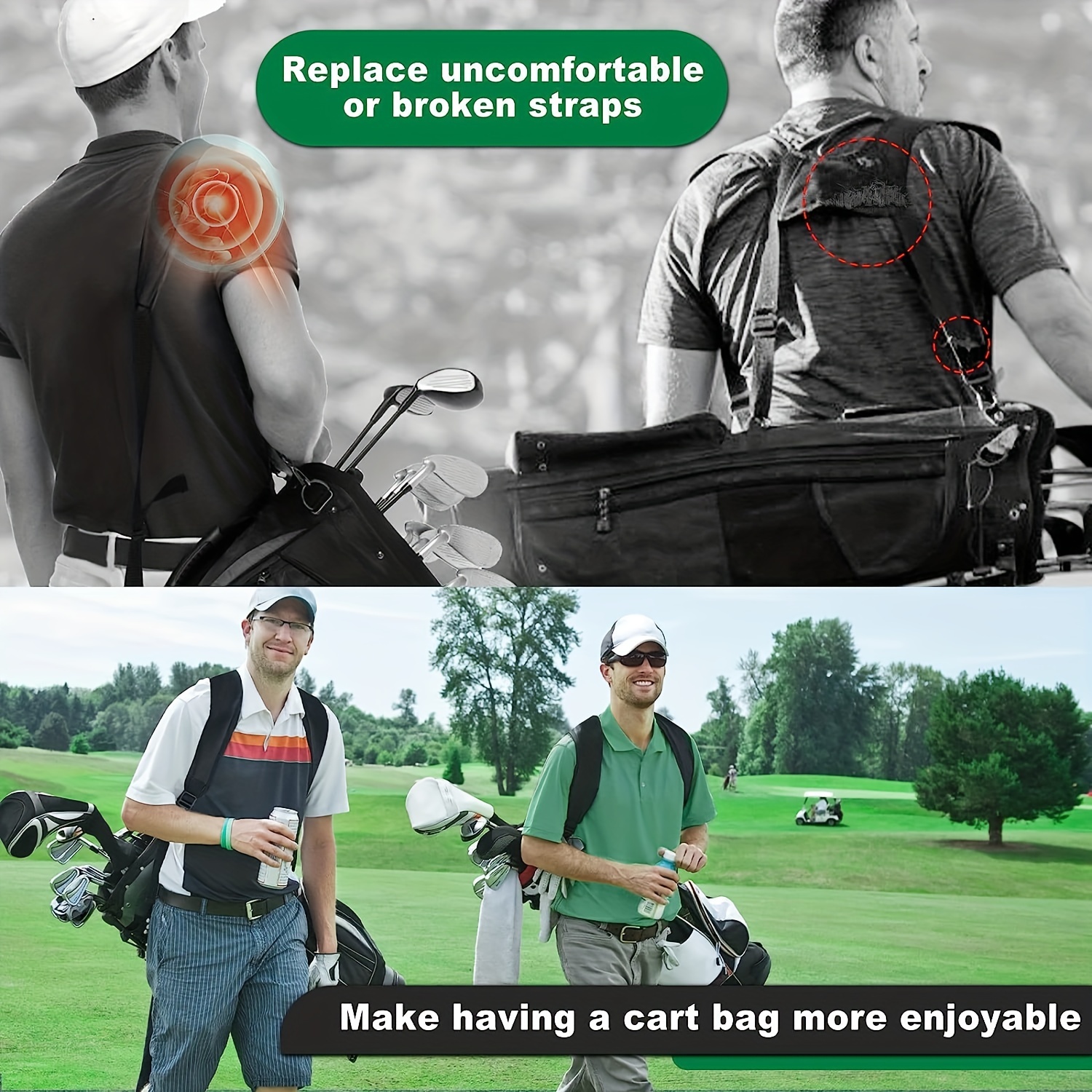 Golf Bag Strap Replacement Shoulder Adjustable Strap