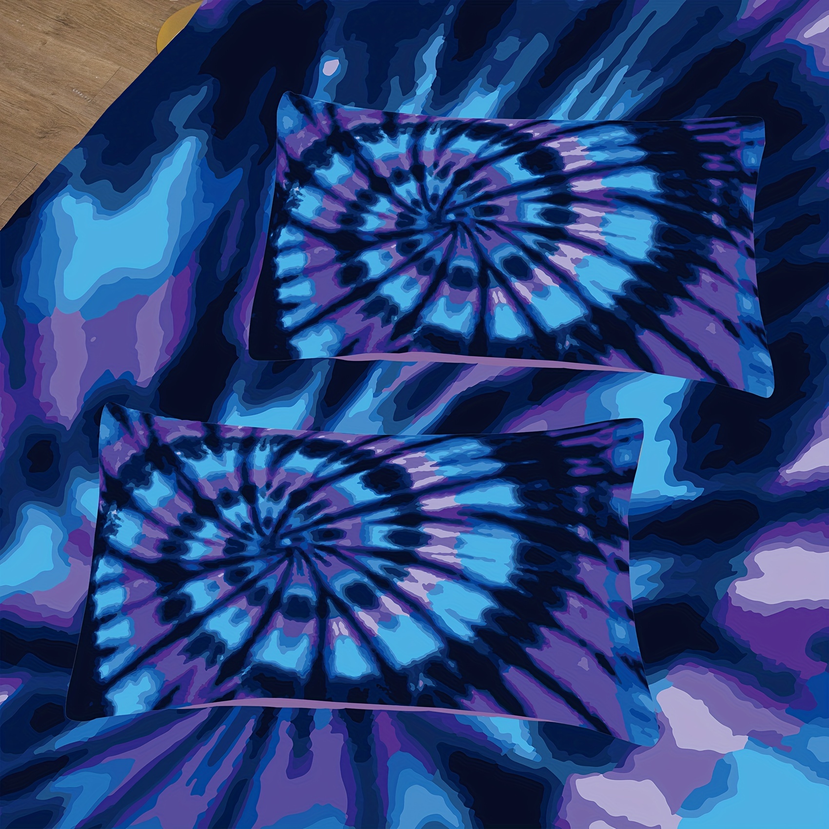 TEMU 2/3pcs Modern Fashion Comforter Set, Color Tie Dye Print Bedding, Soft Comfortable And Skin-friendly Comforter For Bedroom, (1*comforter +